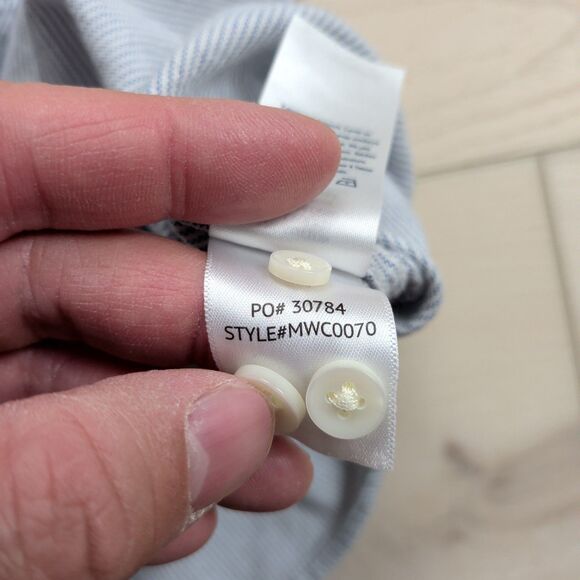 Faherty Stretch Oxford Shirt Mens M Blue White Striped Long Sleeve MWC0070 - Picture 5 of 11